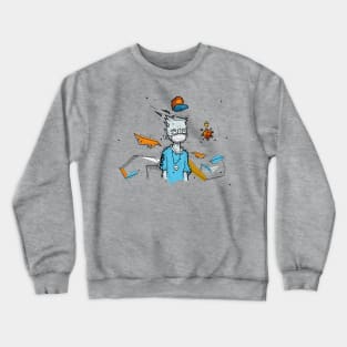 Graffiti Style Boy Face Mask Crewneck Sweatshirt